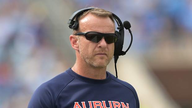 Oxford, MS, USA; Coach Bryan Harsin during Auburn vs Ole Miss